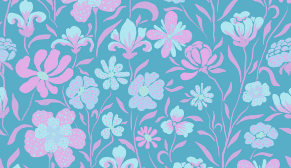 Download Pink &amp; Mint Teal Meadow Floral Pattern - Pattern Collection