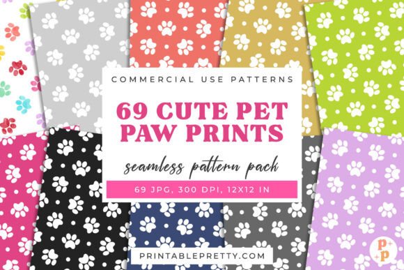 Download 69 Paw Print Seamless Patterns - Pattern Collection