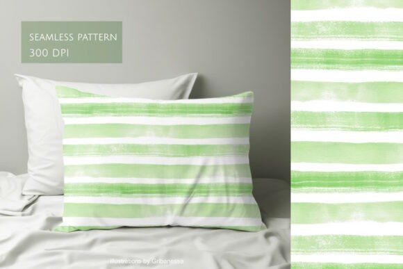 Download Green Watercolor Stripes Pattern - Pattern Collection