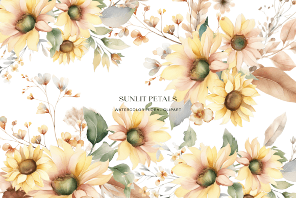 Download Watercolor Sunflower Floral Clipart Set - Premium Resources