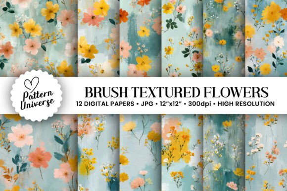 Download Hand Painted Brush Florals Pattern - Pattern Collection