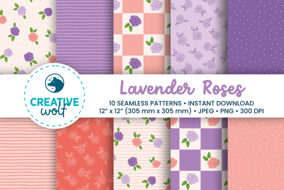 Download Lavender Roses Spring Seamless Patterns - Pattern Collection