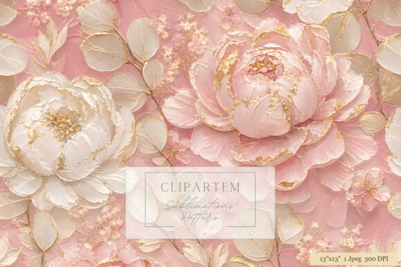 Download Blush Pink Peony Gold Pattern - Pattern Collection