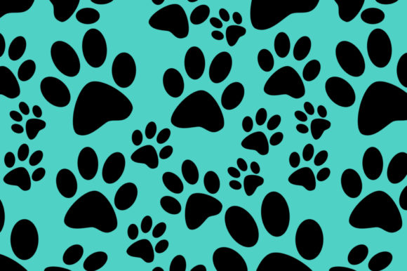 Download Seamless Dog Paw Print Pattern Silhouett - Pattern Collection