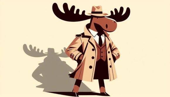 Download Stylish Moose in a Trench Coat Retro Pos - Premium Bundle