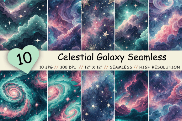 Download Celestial Galaxy Seamless Patterns - Pattern Collection