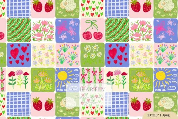 Download Cherry Summer Patchwork Pattern - Pattern Collection