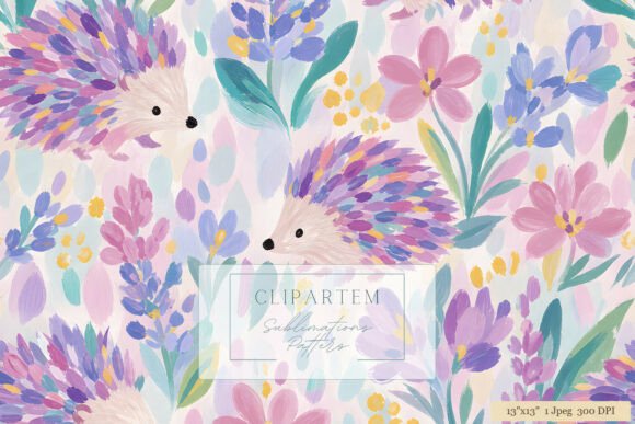 Download Hedgehog Floral Sublimation Pattern - Pattern Collection