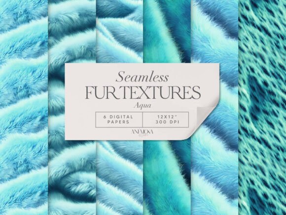 Download Title: Aqua Fur Texture Pattern Pack - Pattern Collection