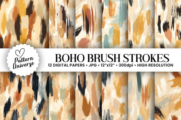 Download Boho Earthy Tones Brush Strokes Pattern - Pattern Collection