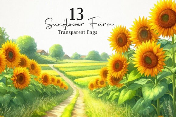 Download Cute Sunflower Farm PNG Clipart - Premium Resources