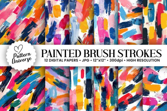 Download Colorful Painted Brush Strokes Patterns - Pattern Collection