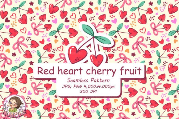 Download Red Heart Cherry Seamless Pattern - Pattern Collection