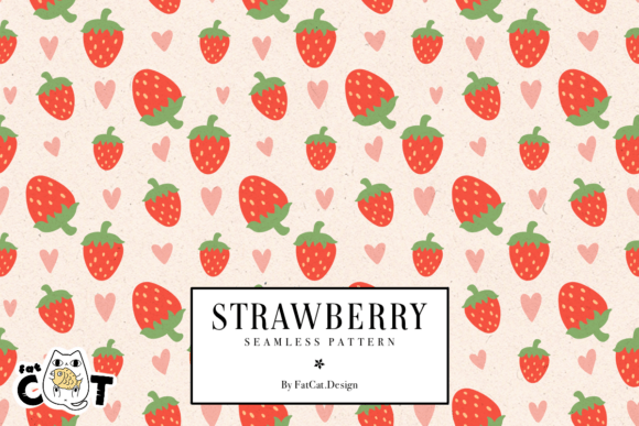 Download Cute Strawberry Heart Seamless Pattern - Pattern Collection