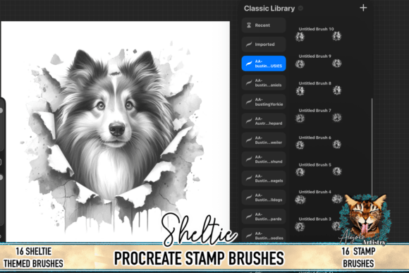 Download Sheltie Procreate Brush Stamps - Premium Resources