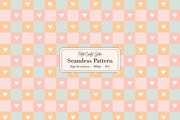 Download Summer Gingham Heart Seamless Pattern - Pattern Collection