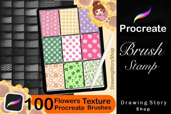 Download 100 Flower Patterns Procreate Brushes - Pattern Collection