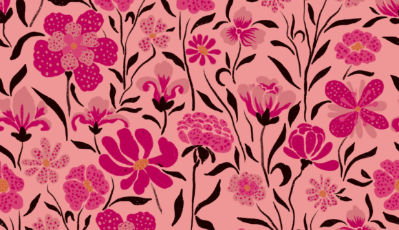 Download Magenta Meadow Floral Seamless Pattern - Pattern Collection