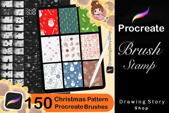 Download 150 Procreate Christmas Pattern Brushes - Pattern Collection