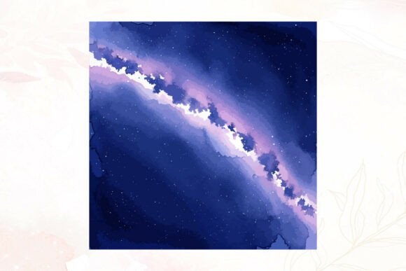 Download Watercolor Universe Galaxy with Stars - Universe Collection