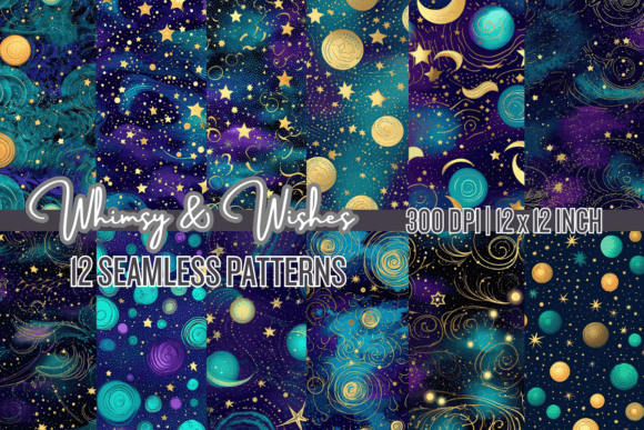 Download Cosmic Teal Galaxy Seamless Patterns - Pattern Collection