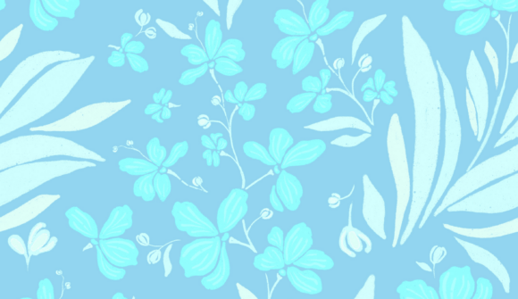 Download Cyan Blue Orchid Meadow Floral Pattern - Pattern Collection