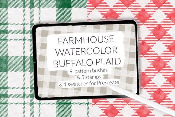 Download Buffalo Plaid Watercolor Pattern Brushes - Pattern Collection